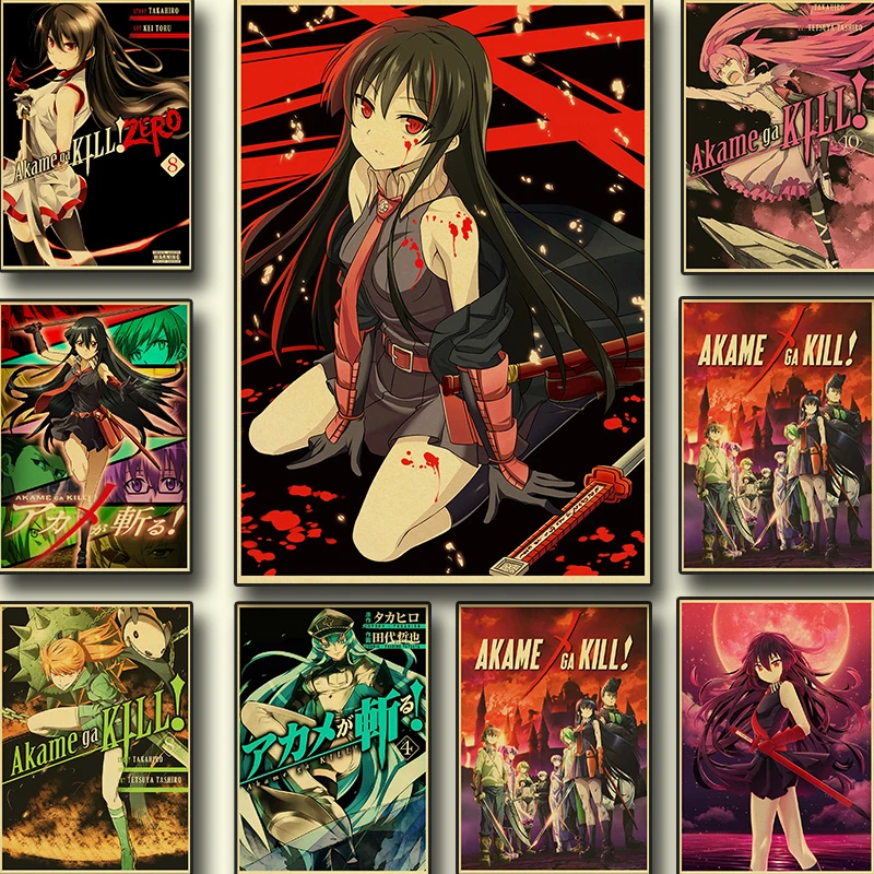 

Japanese Classic Anime Akame Ga KILL RetroPoster Kraft Paper Printed for Bedroom/Home /Bar Vintage Decorative Wall Papaer
