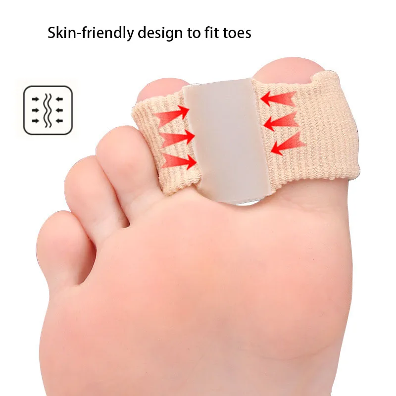 Gel Bunion Toe Separator W/Fabric Lining for Big Toe Silicone Toe Spacers Breathable Toe Corrector Protector for Overlapping Toe