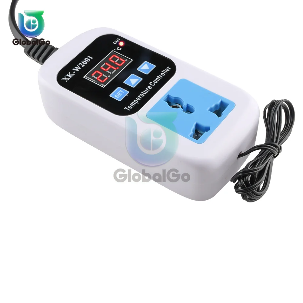 XK-W2001 Digital LED Temperature Controller Thermostat Thermoregulator 220V Incubator Temp Thermostat with Control Switch Probe