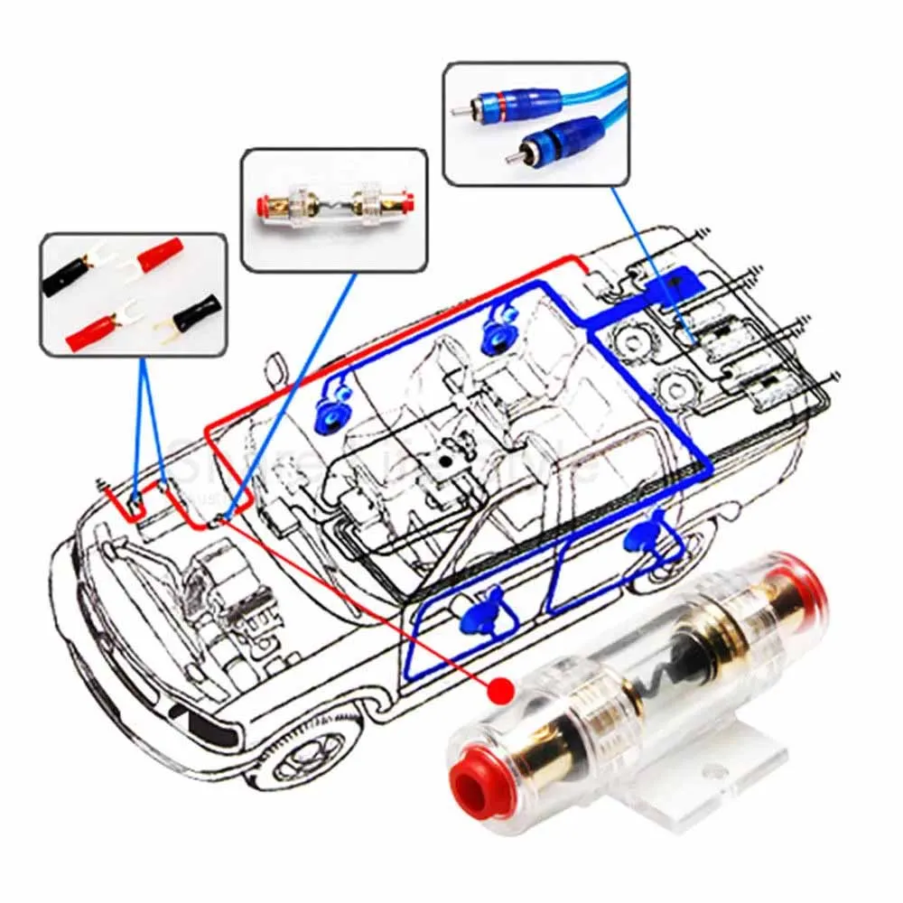 1500 W 8 AWG Gauge Subwoofer audio Sub AMP RCA Wzmacniacz samochodowy Zestaw instalacyjny Kabel zasilający AGU FUSE