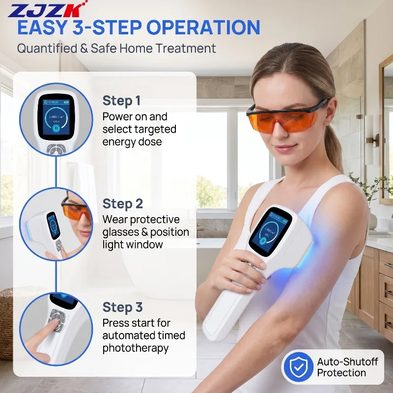 ZJZK Ultra Light Narrowband UVB Treatment 308nm UV Phototherapy Laser Device 49 Beads for White Dots On Skin Tiny White Dots
