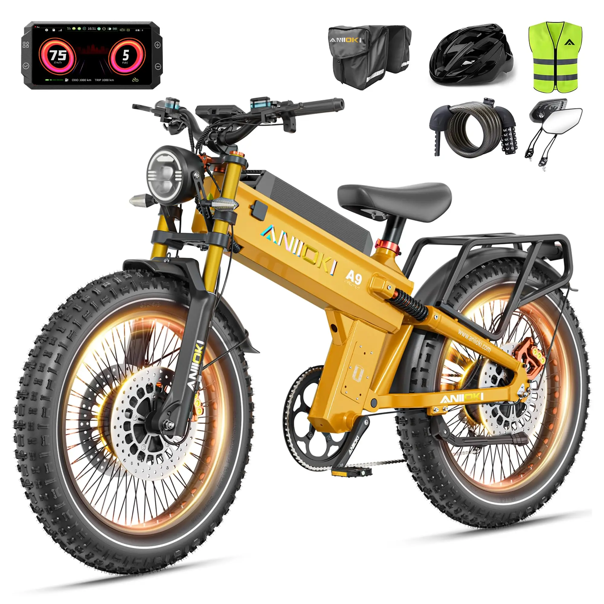 6000/7000W Dual Motor Electric Bike,46MPH 300Miles Long Range eBike,60/72V 70Ah/80Ah Battery,7-Speed,26×4.8" Fat Tire El image 5