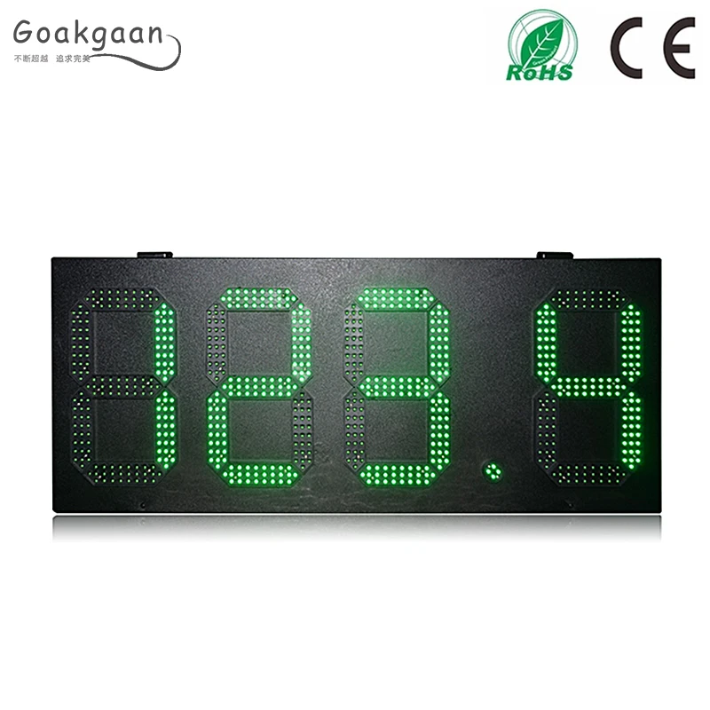 Goakgaan Brand 12 Inch Green 888.8 Format Single-sided Double Sided Led Gas Price Sign Led Oil Price Screen
