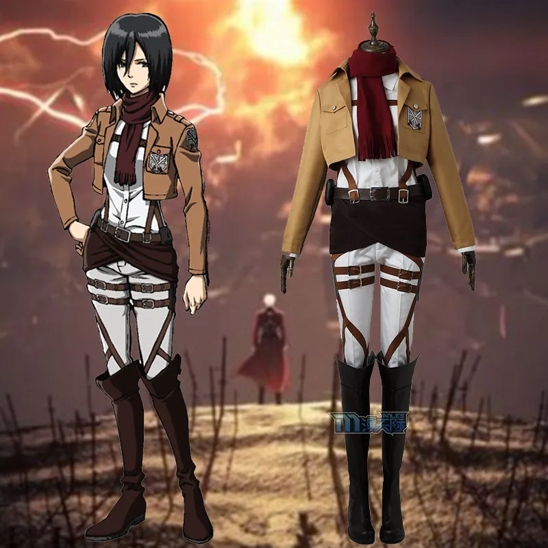 Mycosplay Mikasa Ackerman Cosplay Attack on Titan Training Corps Jacket Cosplay Costume