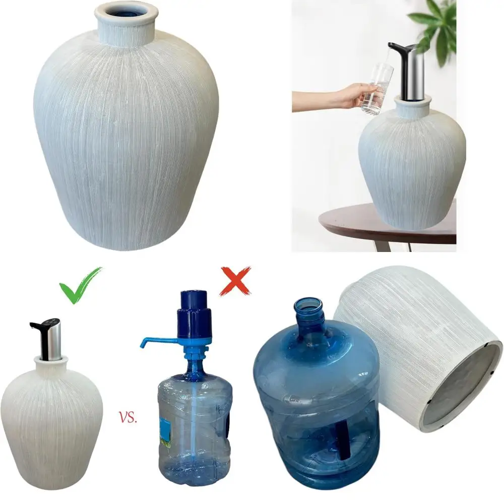 غطاء إبريق متوافق مع مضخة المياه الكهربائية البيضاء - يعمل بمنفذ USB، بدون مضخة، غطاء ديكور يدوم طويلاً