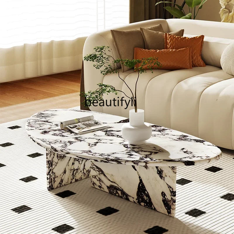 

Marble special-shaped coffee table living room household small apartment French creative simplicity6239
