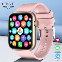 Reloj inteligente LIGE para Mujer, pantalla completamente táctil, llamada Bluetooth, relojes impermeables, rastreador deportivo de Fitness, Reloj inteligente para Mujer