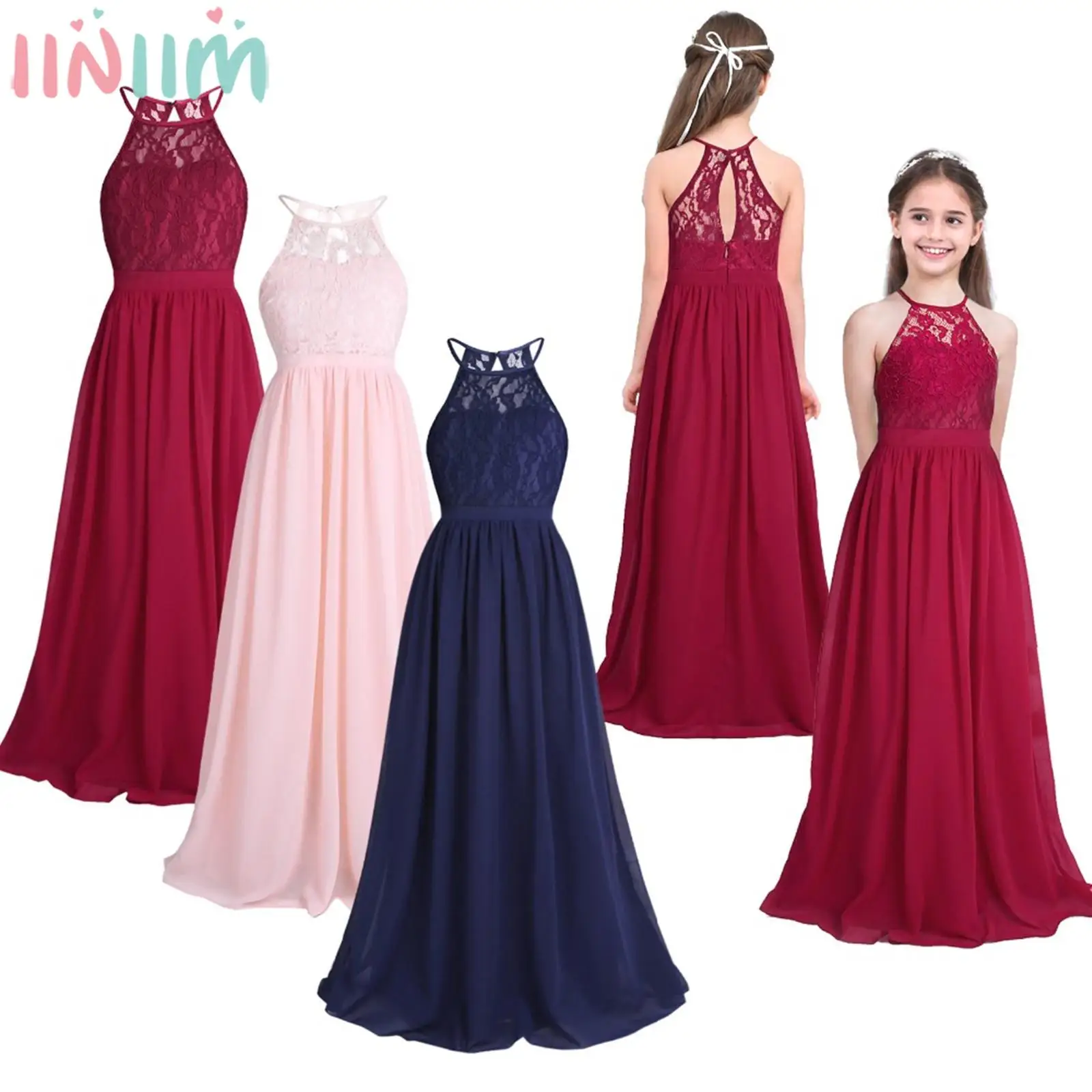 Iiniim Childrens Vestidos Verjaardagsfeestje Jurk Kinderen Prinses Zomer Kant Trouwjurken Meisjes Bal Tutu Prom Dress Teen Kostuum