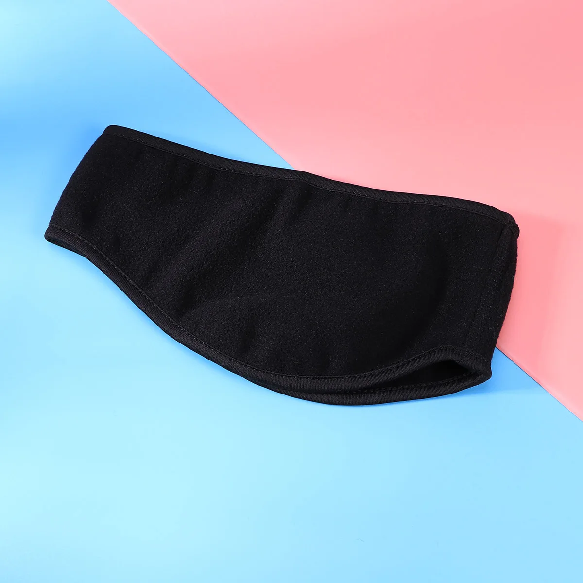 Unisex Black Ear Warmer Headband Winter Thermal Fleece Ski Hair Band Stretch Spandex Lightweight for Cycling Ski Snowboarding