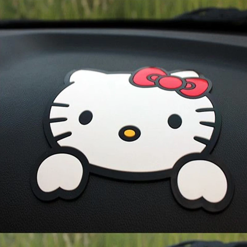 

Cartoon Cute 3D Hello Kitty Car Keychain Pad Decoration Ornament Cute Kawaii Japanese Car Decoration Mat Birthday Gift