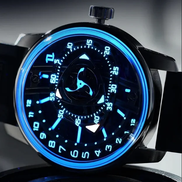 OBLVLO メンズ自動巻き腕時計 42MM 新しい機械式腕時計 夜光 50m防水 サファイア スモールローターダイヤル