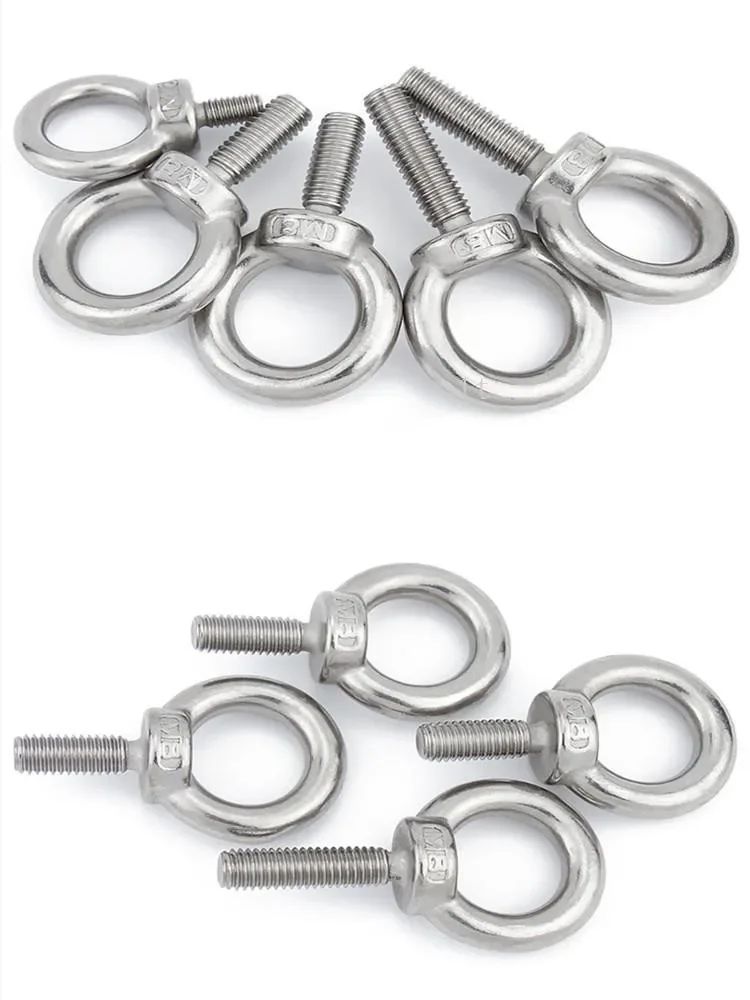 6 قطعة M3 M4 M5 M6 M8 M10 M12 مسمار بعروة الفولاذ المقاوم للصدأ البحرية رفع العين مسامير حلقة حلقة ثقب كابل حبل ييبولت أدوات الكمبيوتر
