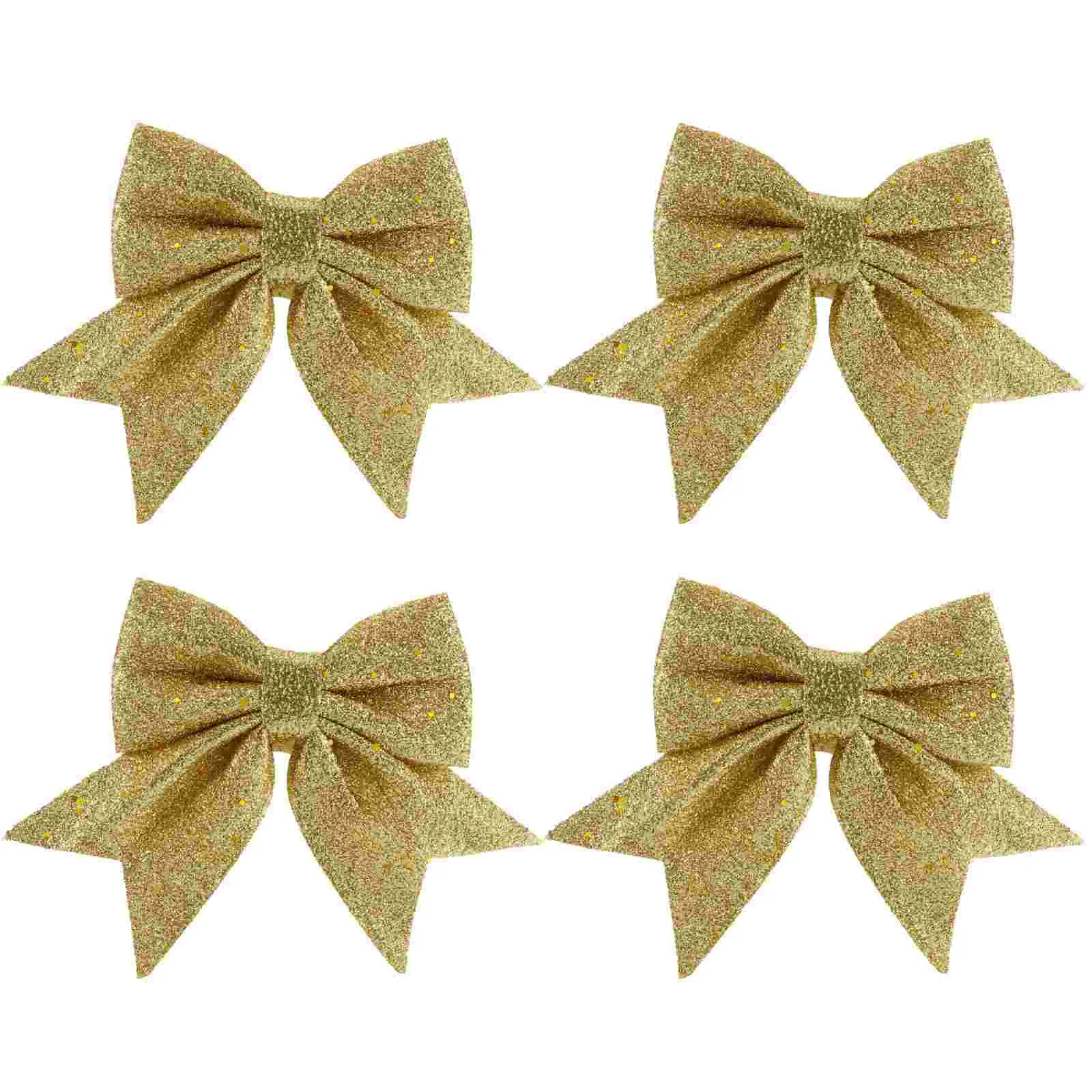 4 Pcs Christmas Gold Butterfly Ornaments Big Bows Tree Hanging Decoration Bowknot Pendant Gifts for Stocking Stuffers Wedding