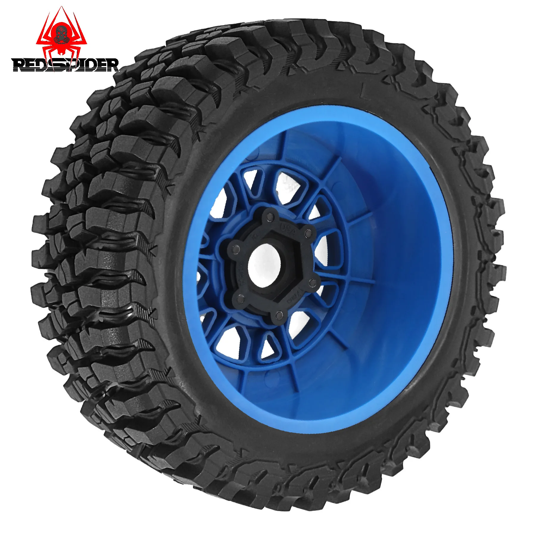 ยางรถบรรทุกแบบสั้น 4 ชิ้น ขนาด 126 มม. 1/8 พร้อมล้อและหัวต่อแบบหกเหลี่ยมขนาด 12 มม. และ 14 มม. สำหรับรถ Slash Arrma Senton HuanQi 727 Vkar 10sc Hpi Rc