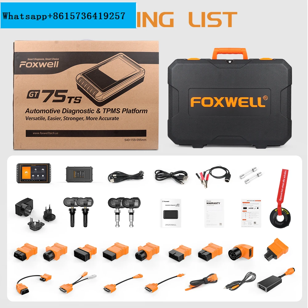 2024 FOXWELL GT75TS OBD2 Scanner Bi-Directional Scan Diagnostic Tools ECU Coding TPMS Relearn/Activate/Program for Workshop Tool