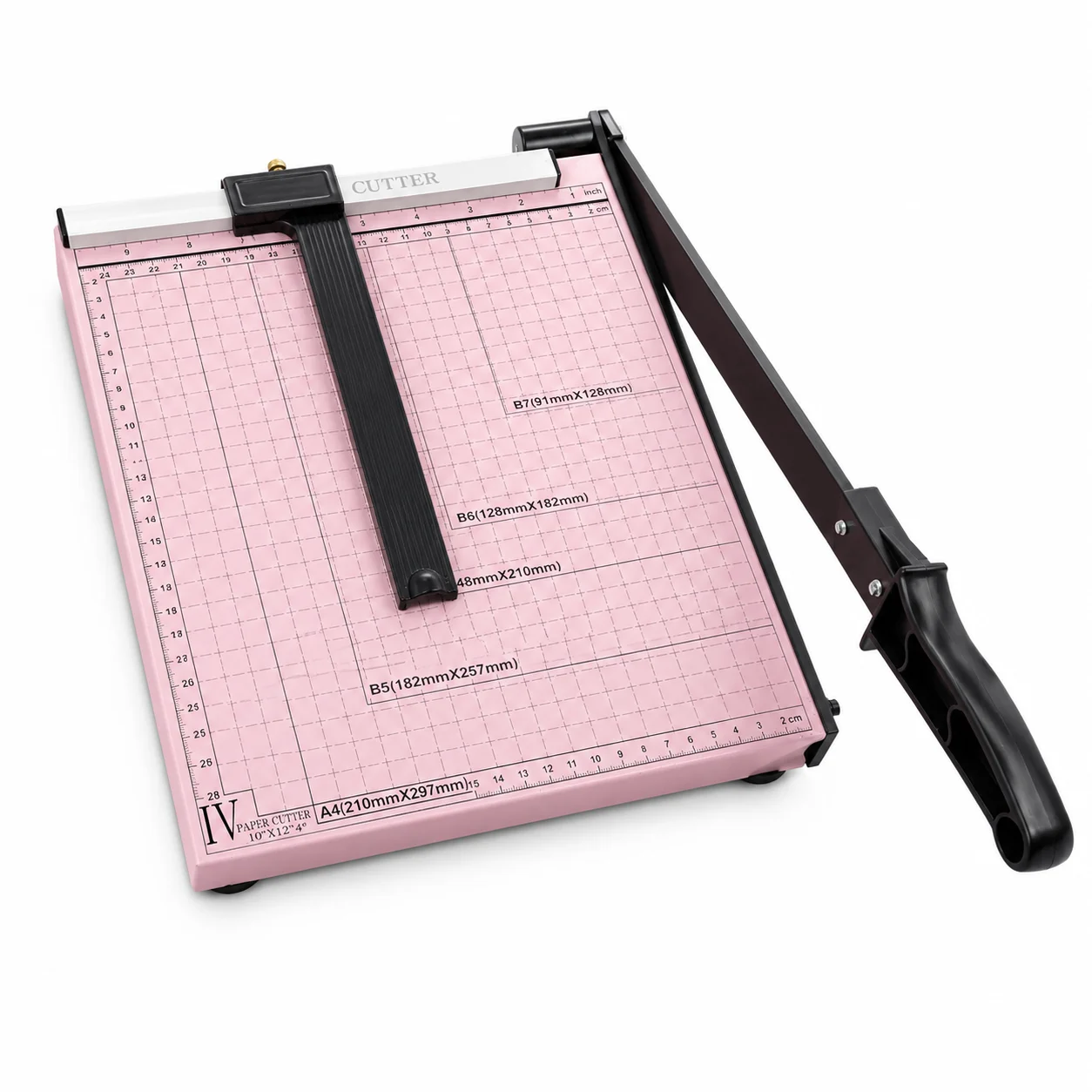 pink-12-sheet-guillotine-paper-cutter-10x12-in-trimmer-with-guide-rail-safety-lock-grid-ruler-for-cardstock-photos