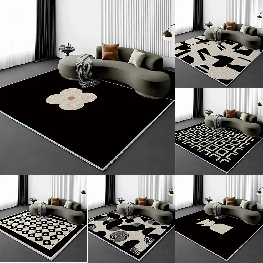 Tapis géométrique minimaliste VIKAMA, tapis de sol doux anti-bruit pour salon, canapé et coussin de salon pour la décoration de la maison