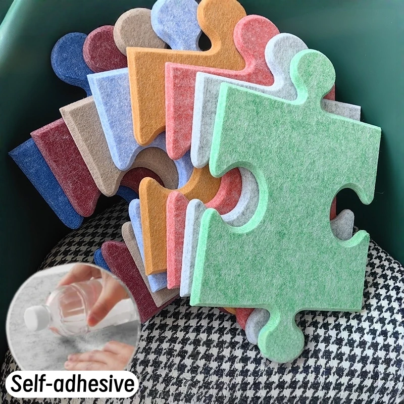 Peel and Stick Puzzle Felt Board Wall Stickers Sound Absorption Wall Panels Self-adhesive Wall Tiles