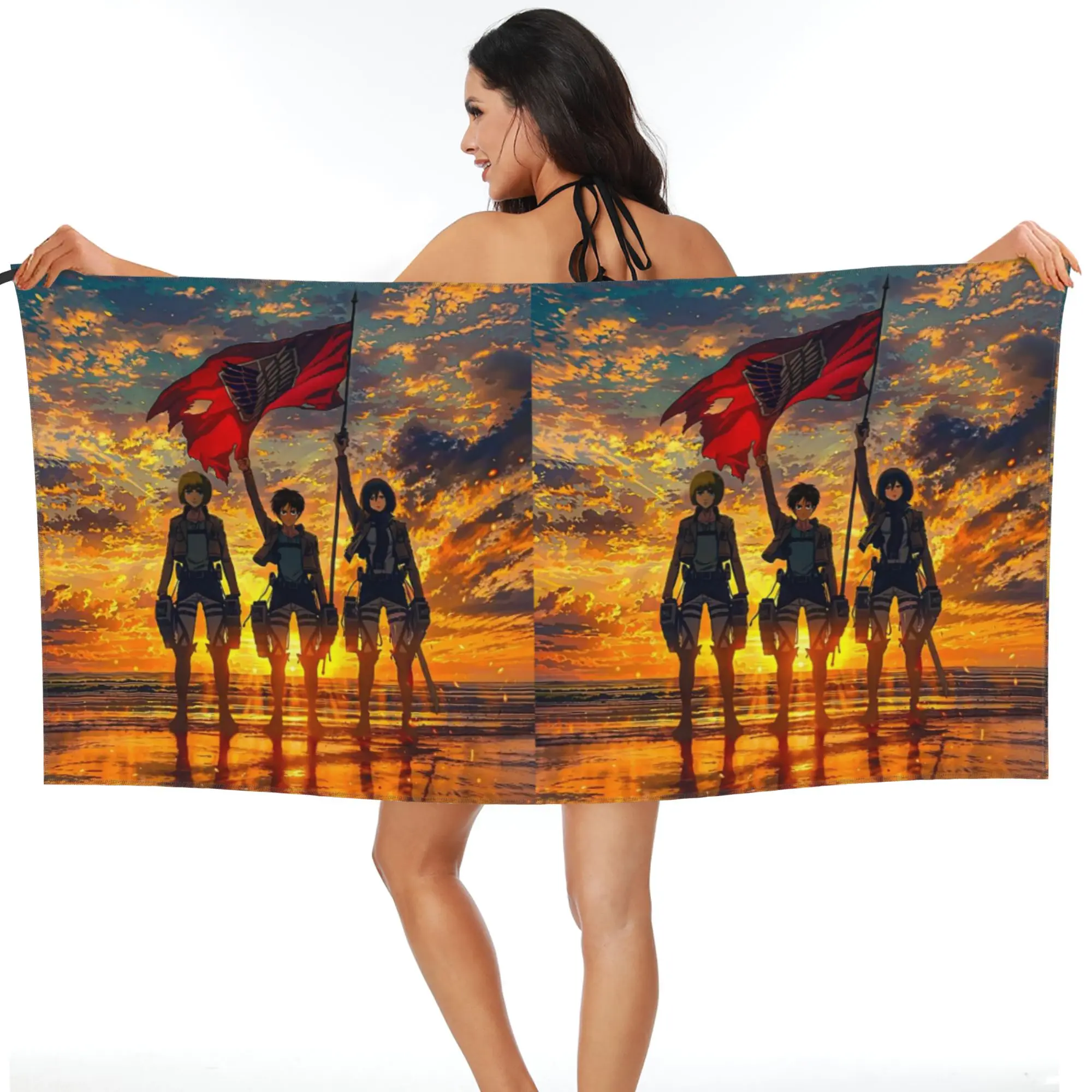 Attack On Titan Zeke Yeager Beach Towel Soft Microfiber Quick Dry Absorbent Quick Towels For Pool