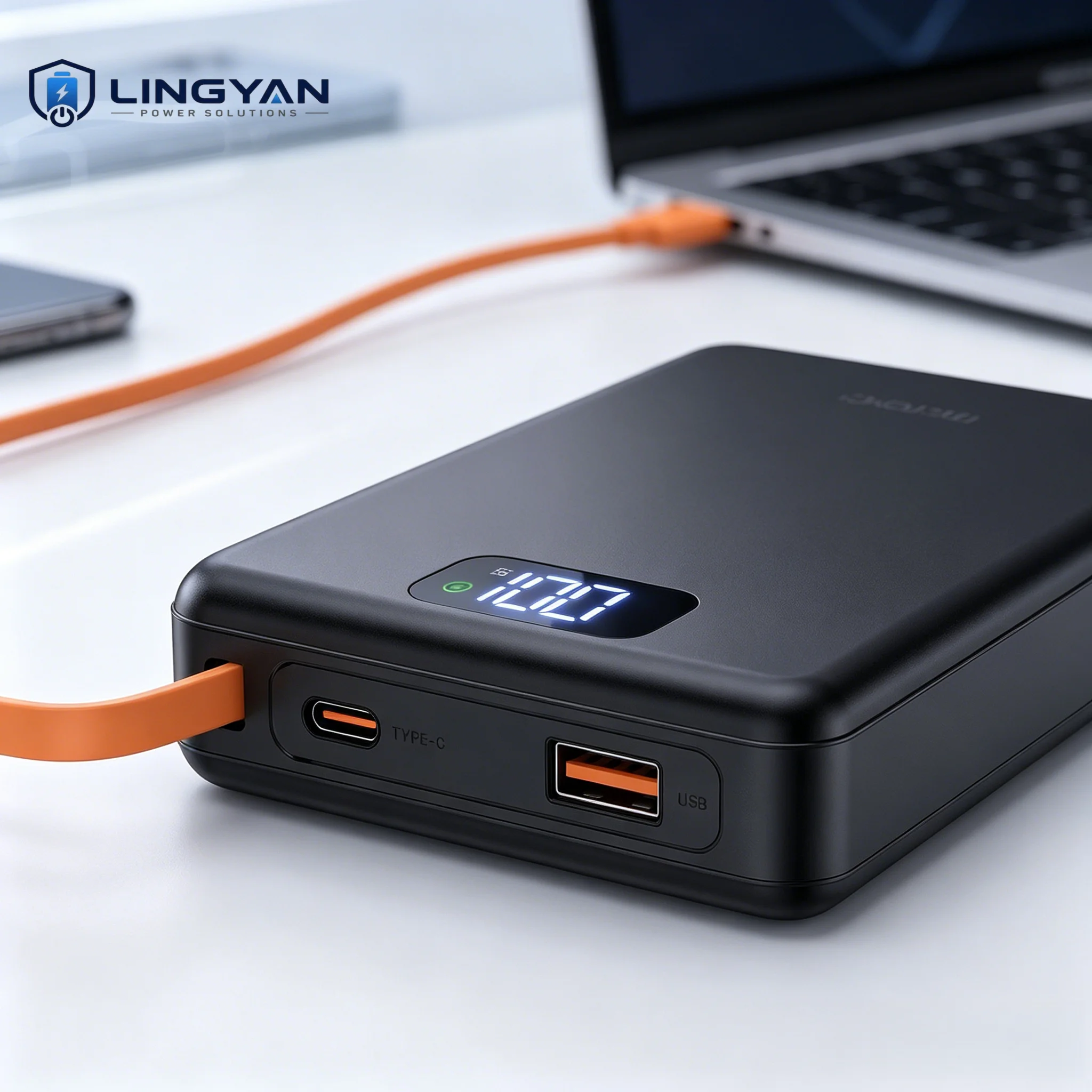 22.5W Fast Charging 18650 Battery Box, PD QC3.0 Type C DIY Portable Charger Housing With Accessory Cable, No Battery Inside