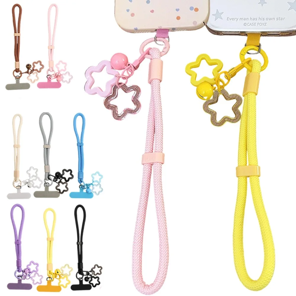 

Регулируемый короткий ремешок с защитой от потери для мобильного телефона, универсальный модный красочный ремешок на запястье, веревка для чехла для мобильного телефона, аксессуары