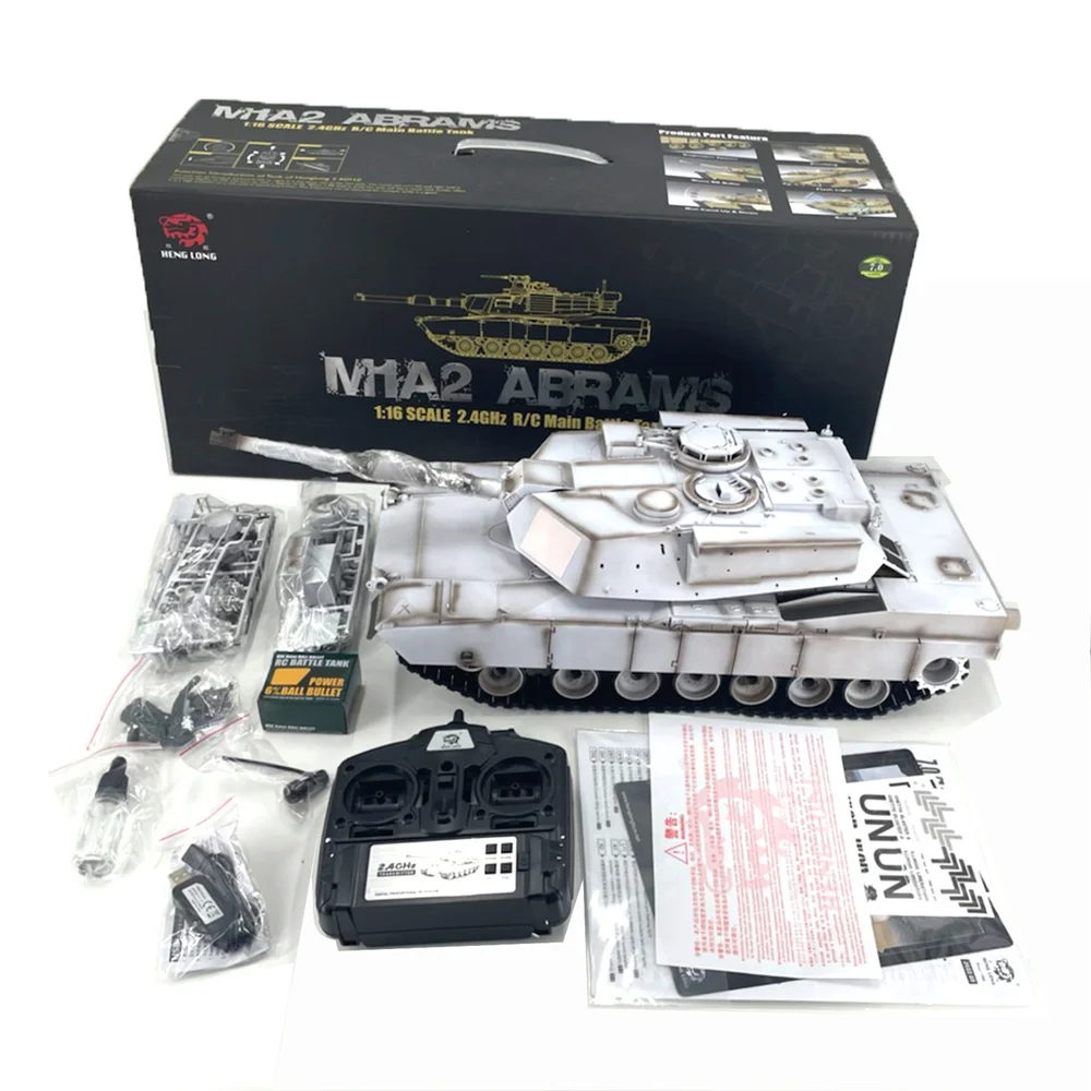 COOLBANK-Controle Remoto Veículo Militar, M1A2 Abrams, EUA Battle RC Tank, Airsoft, 1/16, 2.4Ghz, Balas BB infravermelhos, Henglong 3918