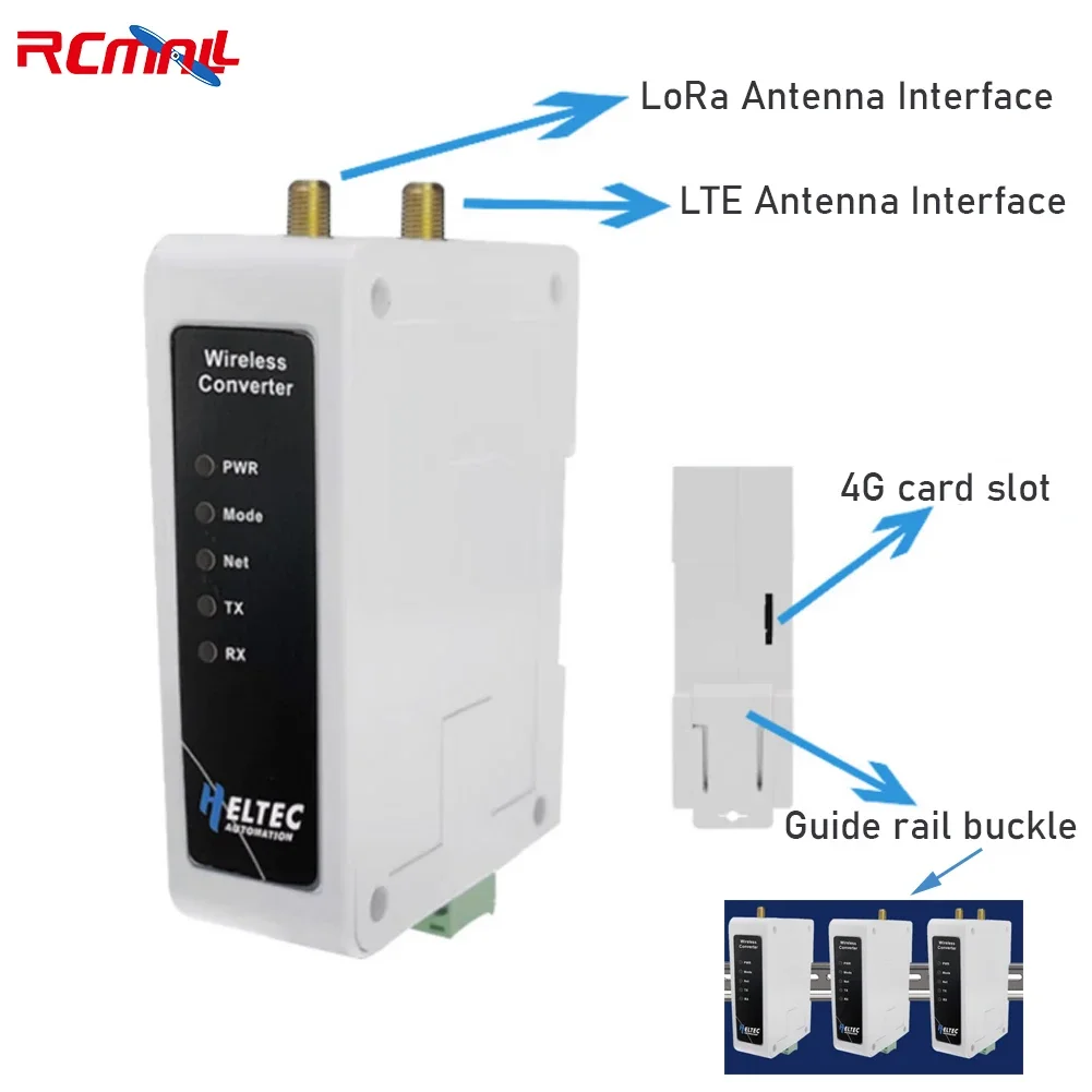 RS485 konverter Bus RS-485 ke Data nirkabel ESP32 Chip LoRa SX1262 perangkat DTU yang dapat diandalkan untuk LoRa/LoRaWAN e-thernet EHT