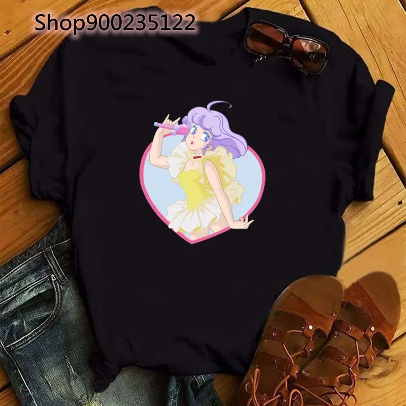 Kawaii Magic Angel T Shirt Women Printing Creamy Mami Tshirts Girls Casual Cartoon Graphic Summer Tees Tops Korea Clothing