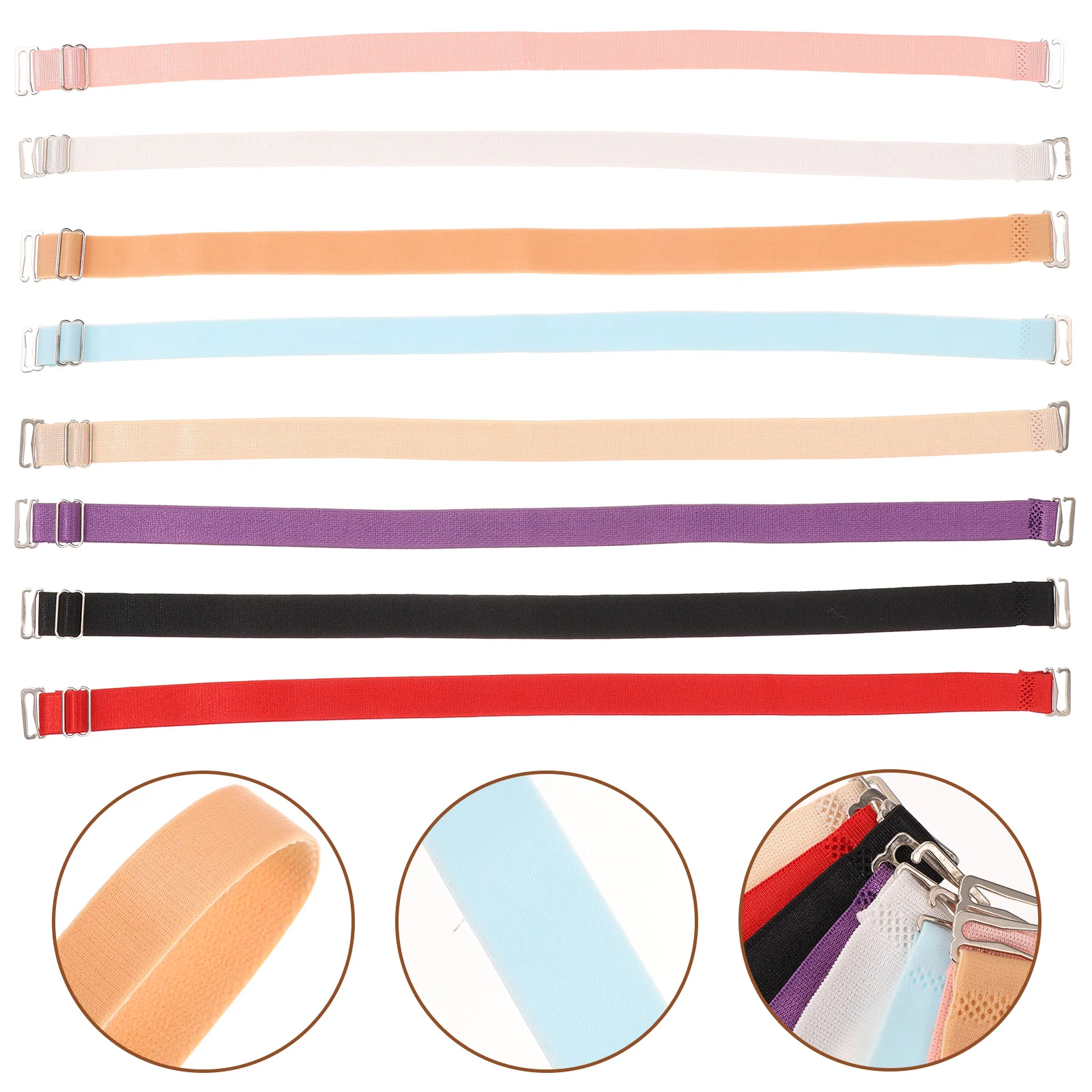 

8pcs Adjustable Anti-Slip Stainless Steel Shoulder Straps Comfortable Durable Elastic Supportive Replacement Detachable