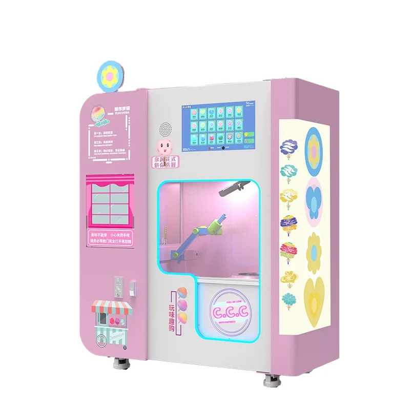 Preço comercial profissional totalmente automático da máquina de venda automática de algodão doce fada