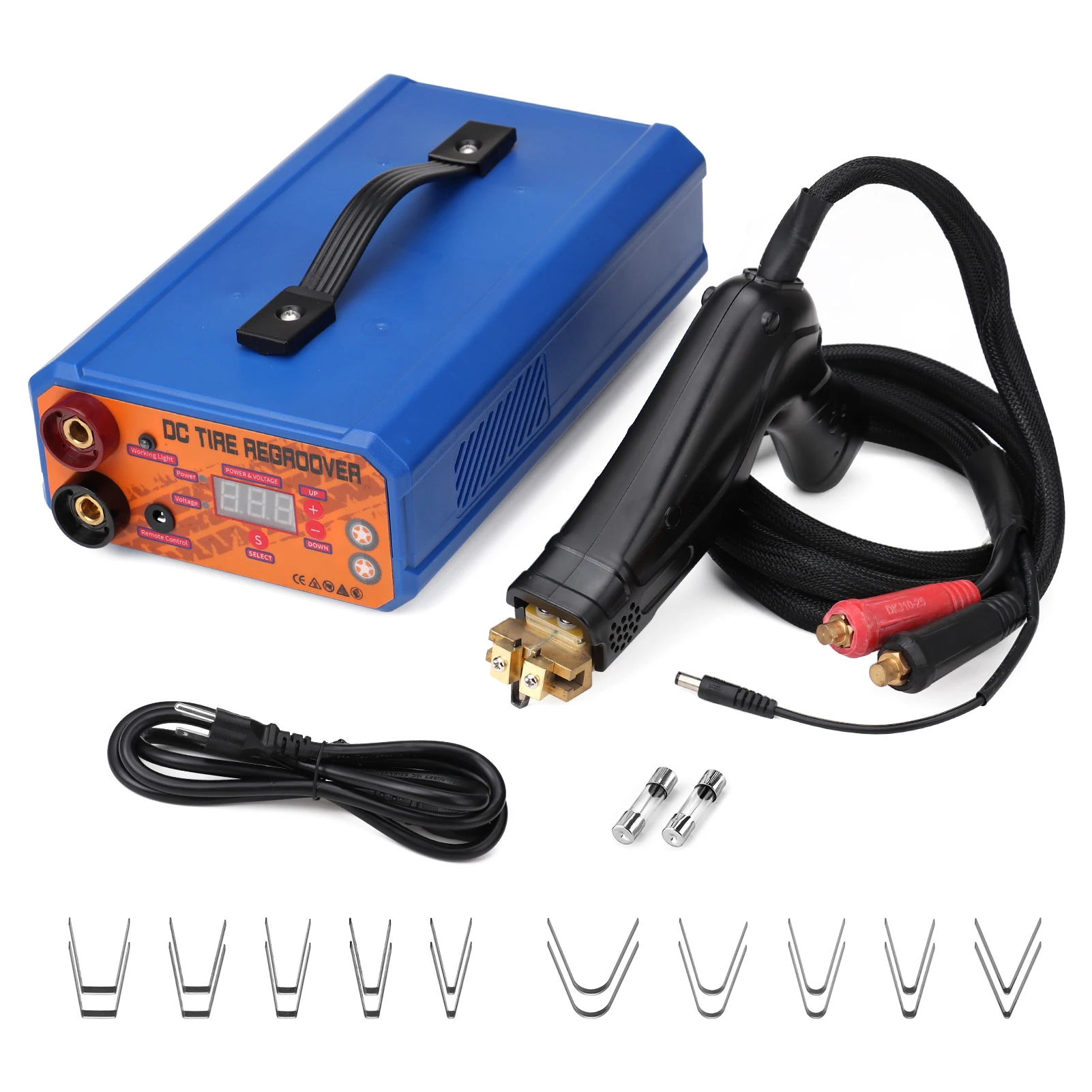 1000W Electric Tire Groover Machine Tire Regrooving Cutter Kit With 20Pcs Replacement Blades Rubber Tyre Grooving Repair Tool