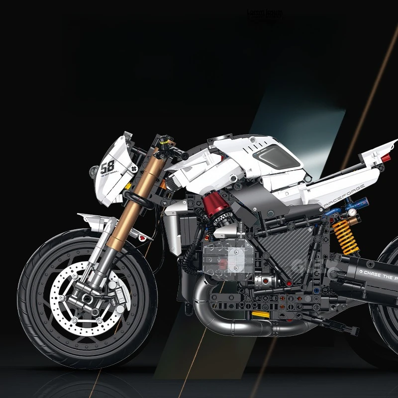 GULY 60558 High Difficulty Motorcycle Building Blocks 1:5 Sports Bike Model Educational DIY Assembly Bricks Toy Gift for Adults