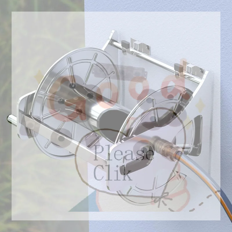 【HG】Galvanized Garden Hose Holder Wall Mount Sturdy Hose Reel Hangers Space Saving Storage For Outdoor Yard Use