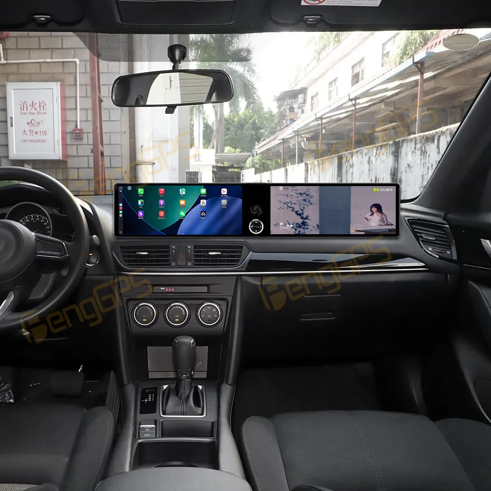 

Автомобильный радиоприемник с двойным экраном 12,3 дюйма Android 13 CarPlay для Mazda CX-4 2016-2021, сенсорный экран, мультимедийный плеер, головное устройство DSP Auto
