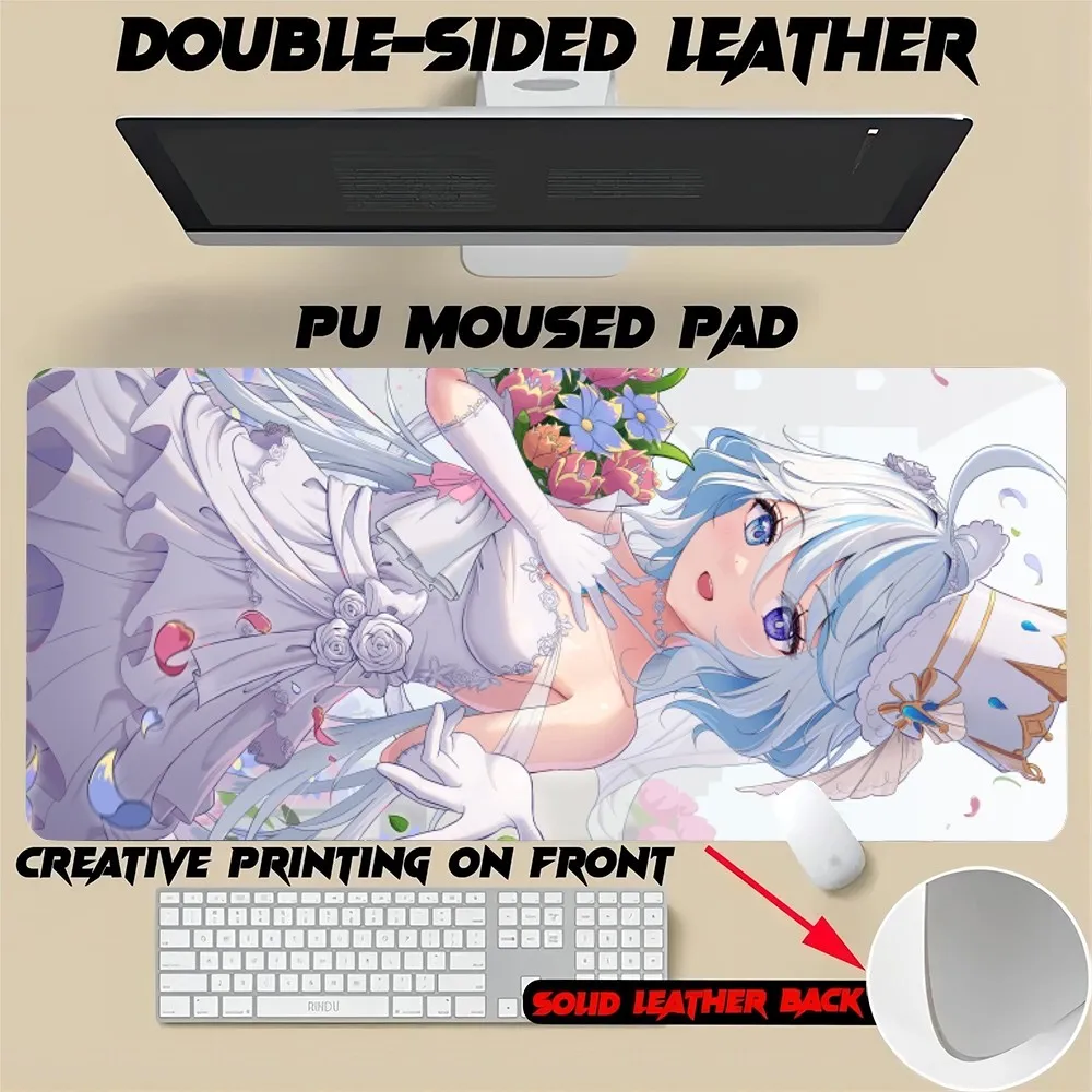 Genshin Impact Mouse Pad Size For Office INS Mat Desk Gamer Waterproof Table Mat Gameing PU Leather XXL