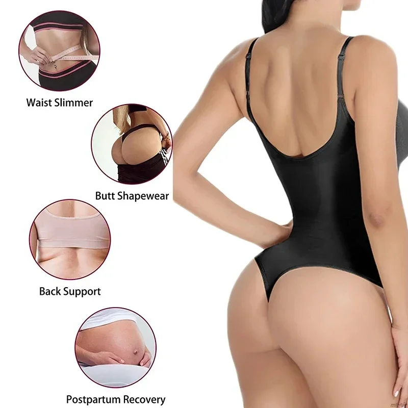 Thong Bodysuit Shaperwear for Women Tummy Control Seamless Body Shapers Belly Trimmer Sculpting Waist Trainer Slimmer Compress