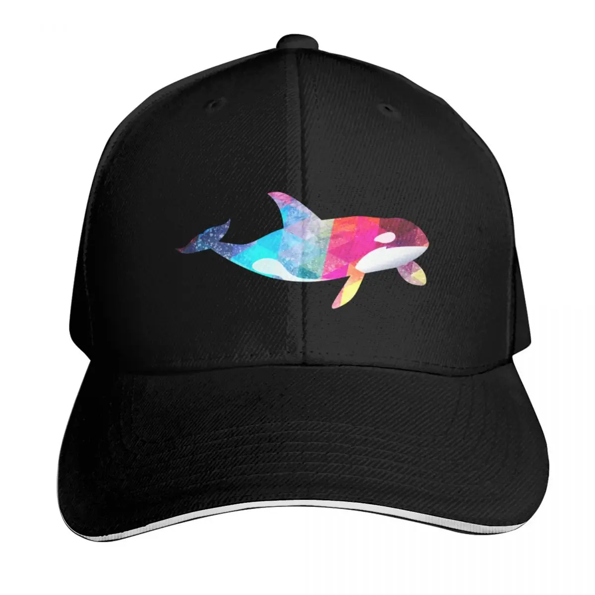 Orca Whale Lover Killer Whale Retro Rainbow Polygonal Style Baseball Cap Men Women Casual Summer Sport Sun Cap