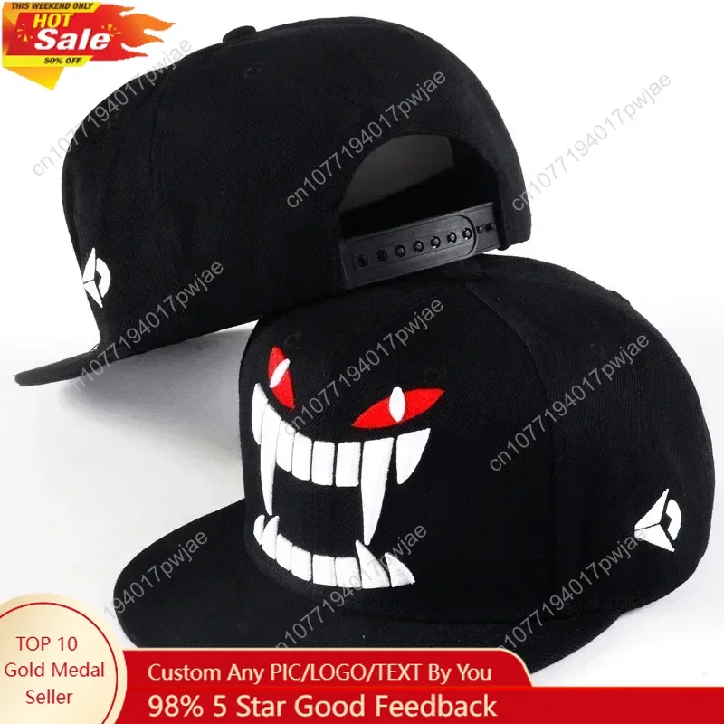 

Unisex Demon Embroidery Hip-hop Hats Spring Autumn Adjustable Casual Snapback Baseball Caps Outdoor Sunscreen Hat Sports Cap