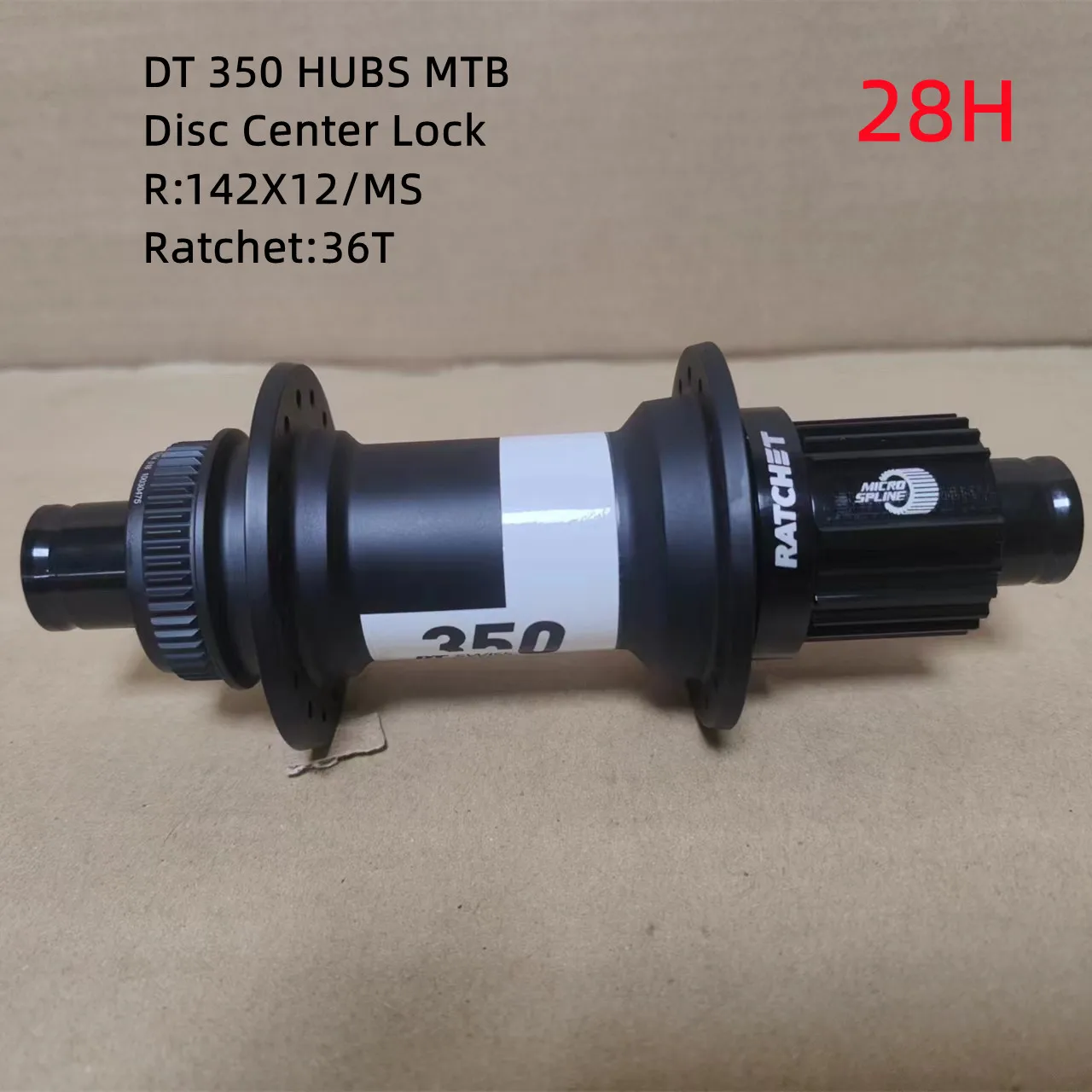 DT Swiss 350SL MTB Classic Bike Pull Wheel Hub, 32H, 28H Disc, Center Lock Brake, Front 100*15 Rear 142*12 36T Ratchet, Original