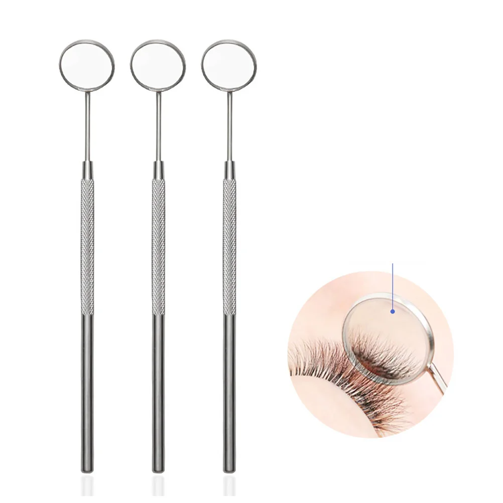 

2Pcs Eyelash Extension Mirror Stainless Steel Professional Makeup Inspection Tool for Women Detachable Spoon Design Waterproof