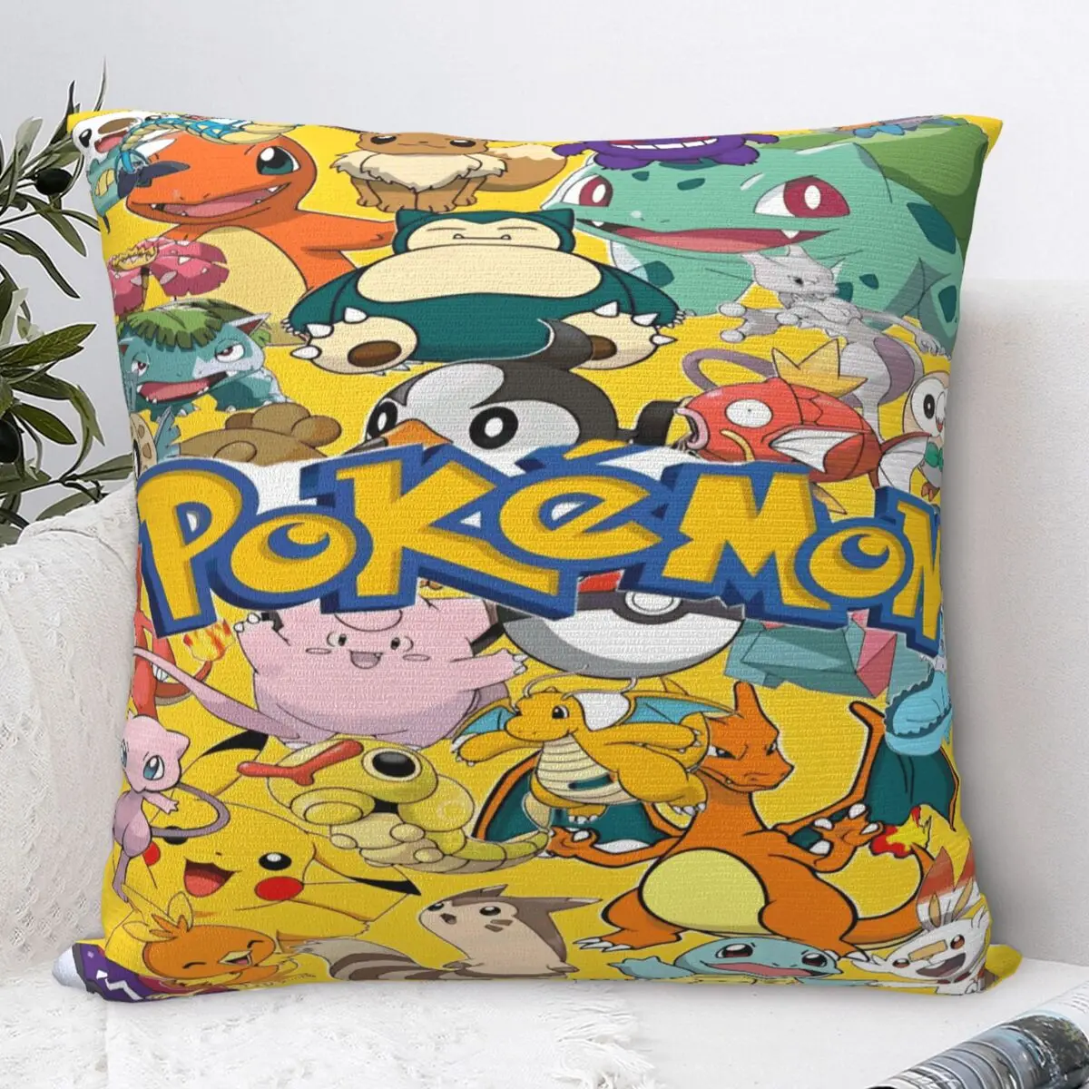 

Sofa Decorations Pikachus Pillowcase Accessories Pillow Cover Square Multiple Sizes