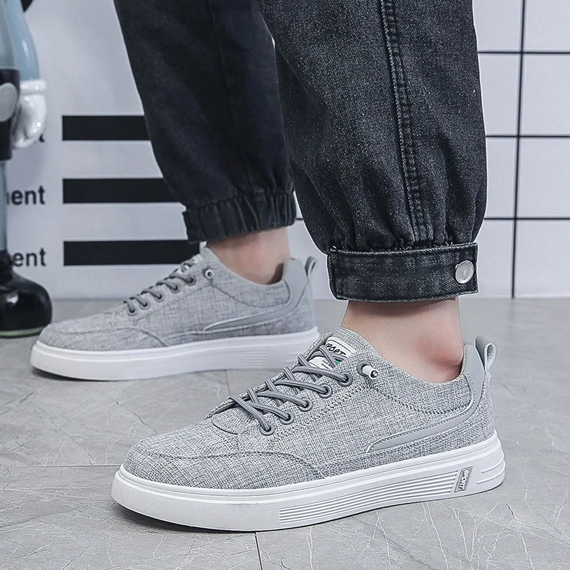 Odor Resistant Canvas Shoes Men Casual Sneakers Slip On Trainers Male Summer Breathable Espradilles Man Black Plimsolls Shoes