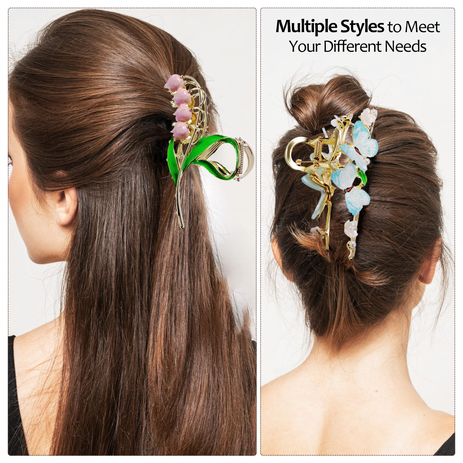 

6 Pcs Flower Metal Hair Clip Decorative Claw Clips Bridesmaids Barrettes for Women