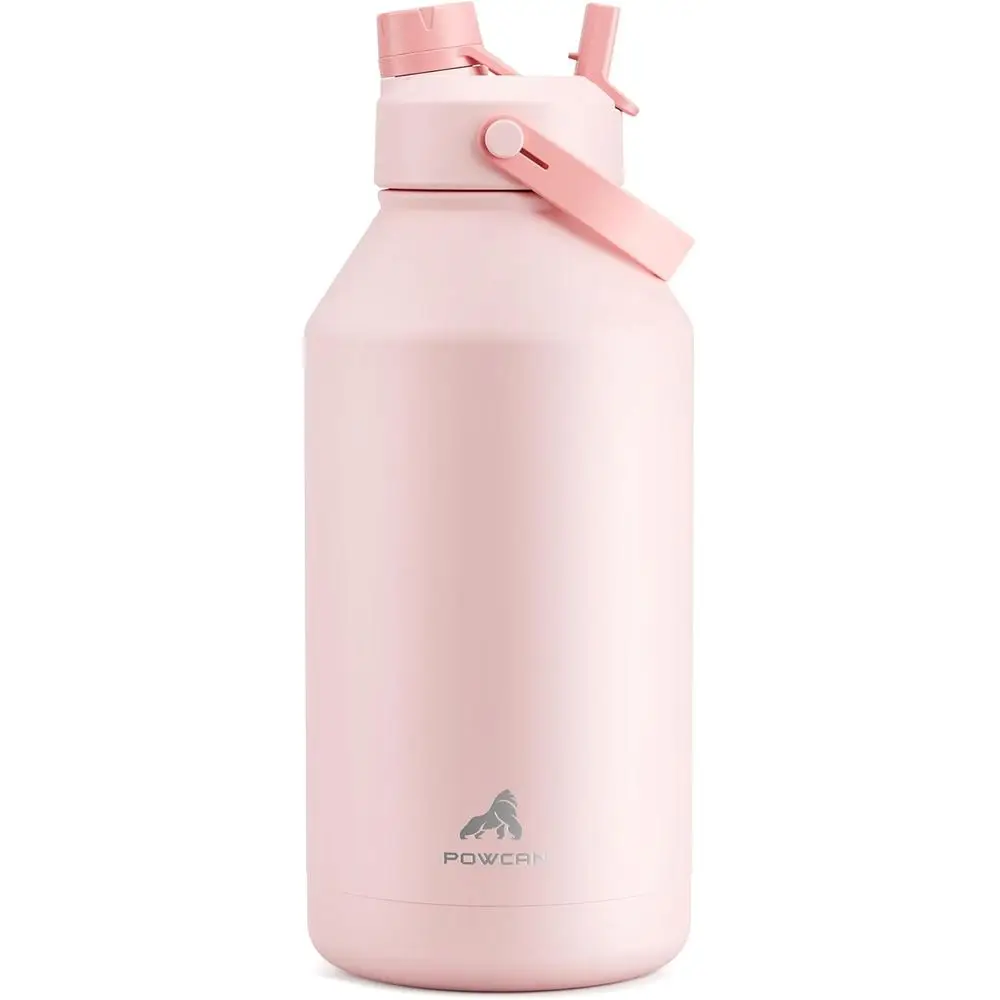 

64 oz Double Wall Insulated Water Bottle with 2-in-1 Spout Lid, BPA-Free, Keeps Beverages Cold for 24 Hours, Leak-Proof, Ideal f