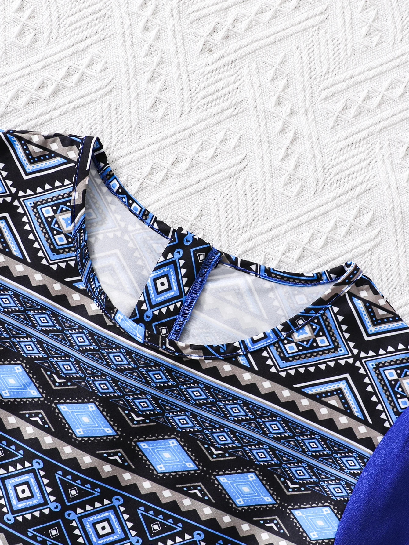 Robe trapèze bleue simple et élégante pour filles, robe de princesse pour enfants, mode rétro, style national, roman unique, été