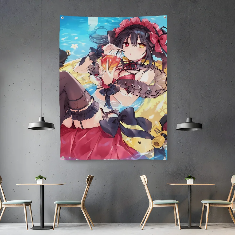

Cartoon Lovable T-Tokisaki KurumiS Flag Bedroom Living Bar Garden Outdoor Microfiber Festival Decoration Background Art Banner