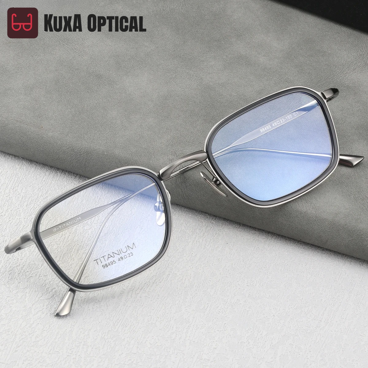 

KUXA Titanium Acetate Men Optical Glasses Hyperopia Myopia Eyeglasses Progressive Prescription Anti-Reflection Recipe Lenses