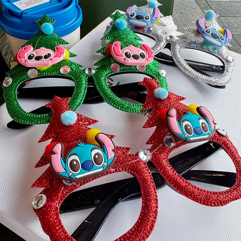 

1/3pcs Stitch glitter glasses Christmas decorations Cartoon toy glasses Holiday party supplies Home and garden Kawaii