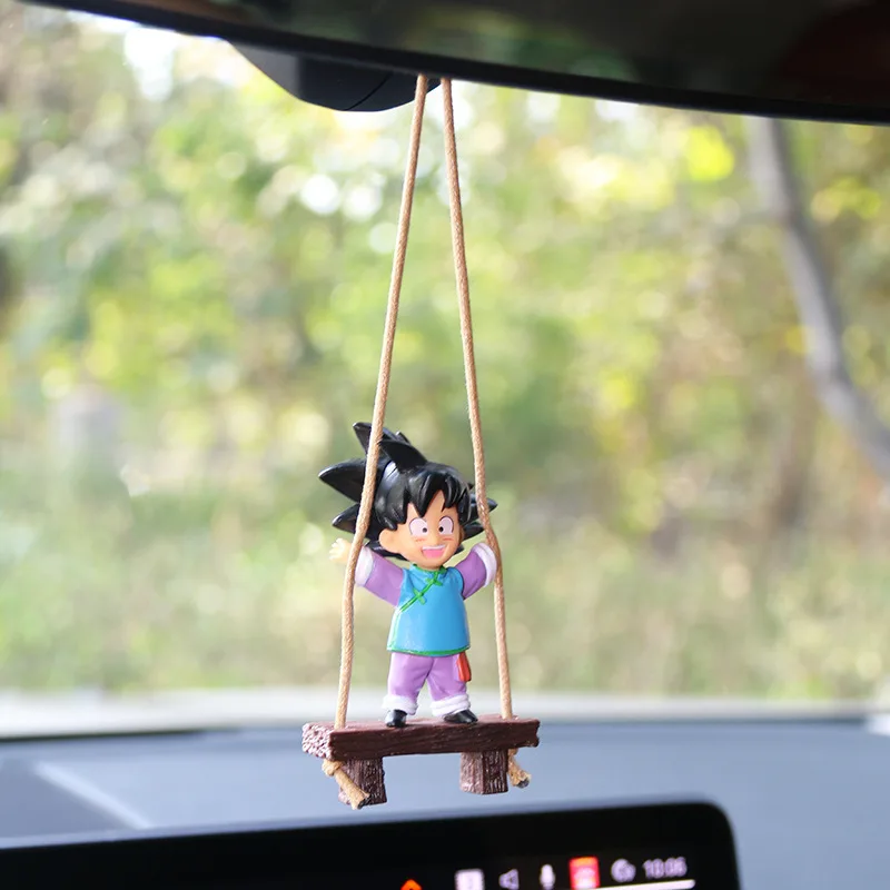 Anime Dragon Ball Goten And Trunks Swing PVC Model Car Rearview Mirror Ornaments Decoractions Birthday Gift Action Figure Toy