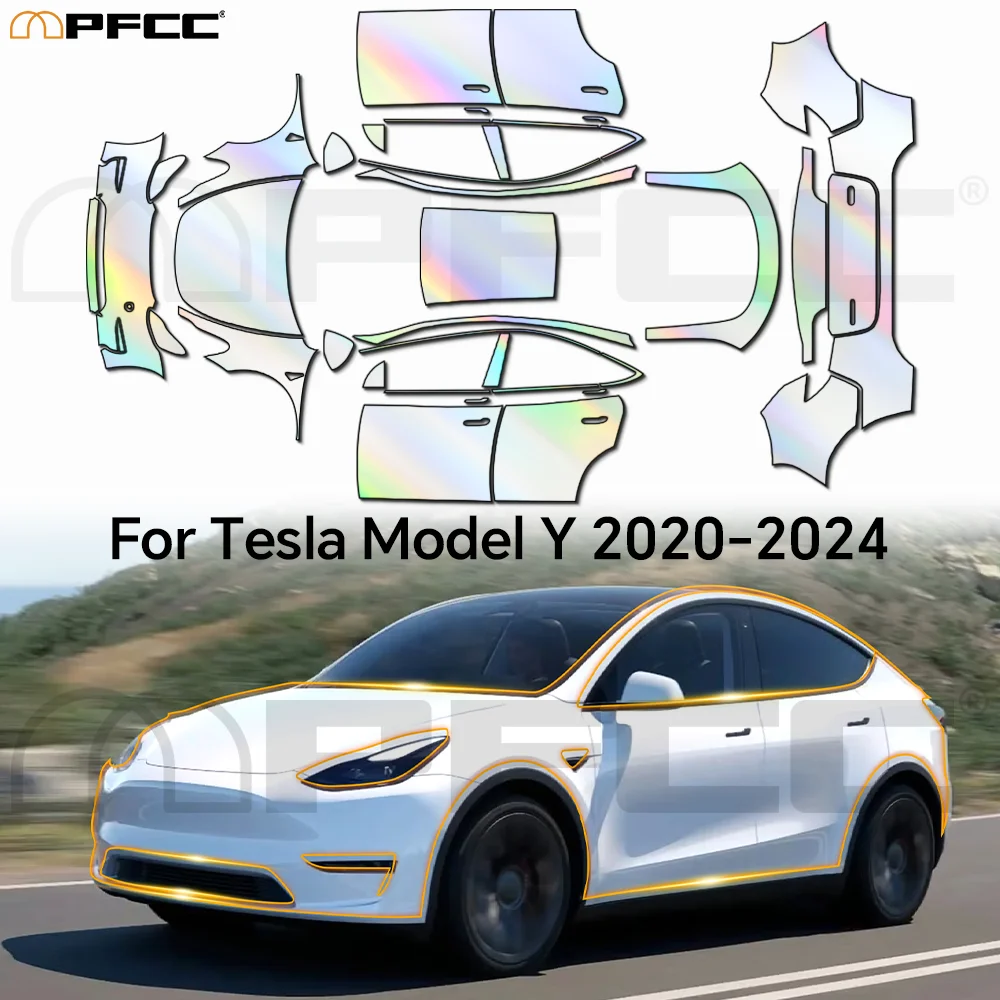 

9Mil For Tesla Model Y 2020-2023 Paint Protection Film TPU Scratch Resistant PPF Precut Full Vehicle Transparent Invisible Kit